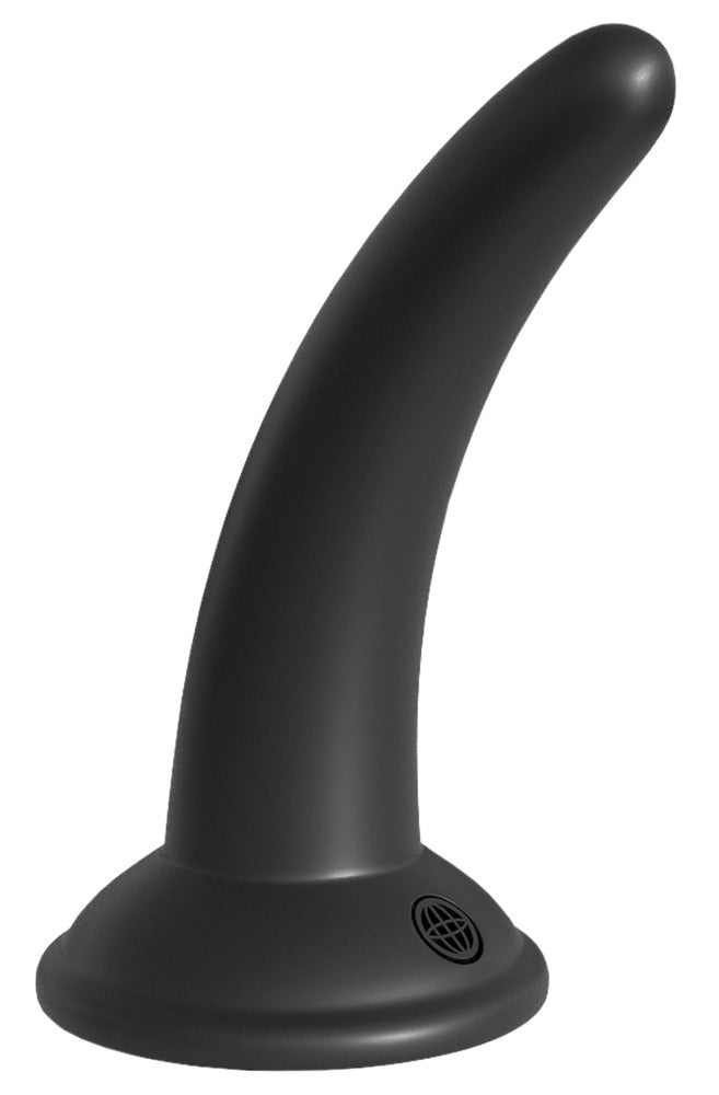 Anal Fantasy The Pegger schwarzer gebogener Dildo in Einzelansicht mit glatter Oberfläche und breitem Saugfuß