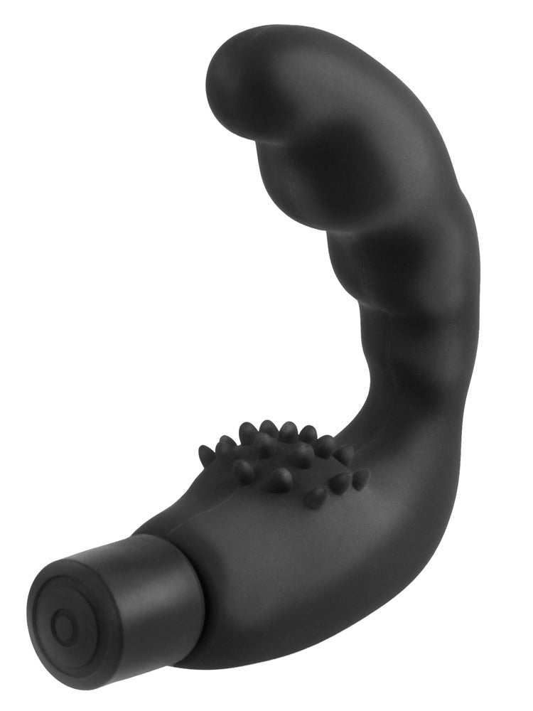 Anal Fantasy Vibrating Reach Around Prostatavibrator in schräger Perspektivansicht mit gebogener P-Zonen-Spitze und strukturiertem Dammstimulator