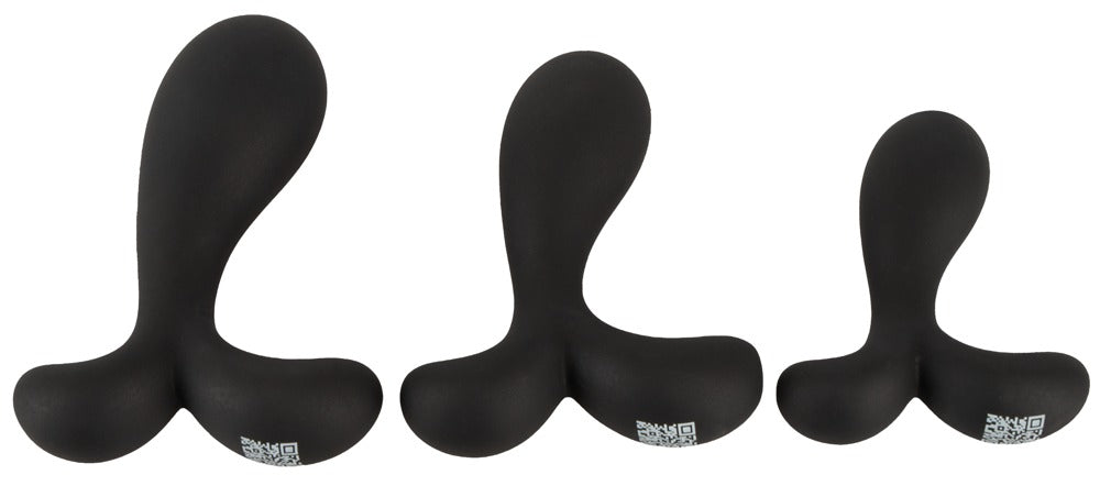 ANOS Prostata-Analplug-Set in Schwarz – Größenvergleich der drei unterschiedlich großen Prostata-Analplugs