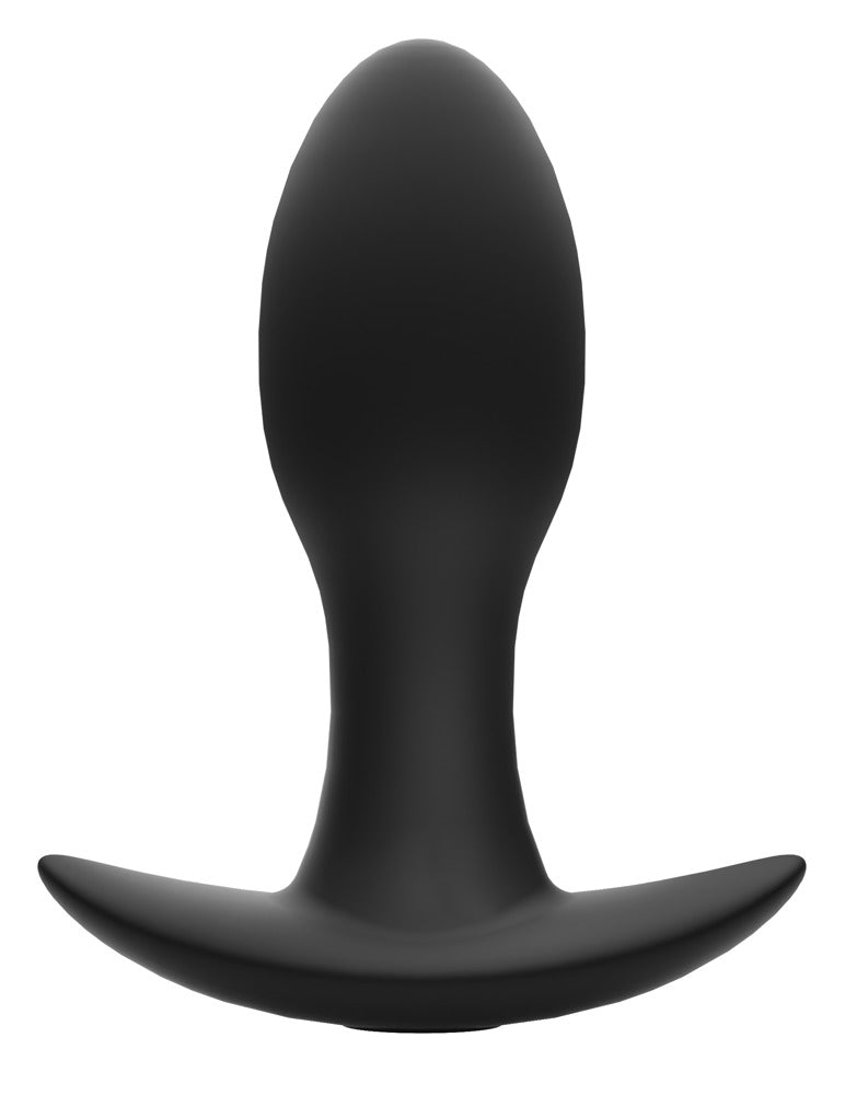 ANOS Vibro-Analplug in Schwarz – Frontansicht mit ovaler Spitze, schmalem Hals und breiter Basis