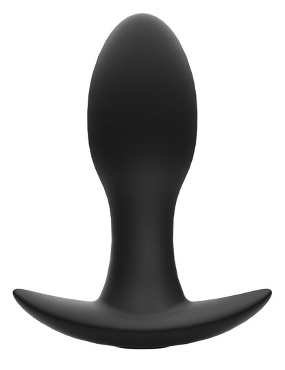 ANOS Vibro-Analplug in Schwarz – Frontansicht mit ovaler Spitze, schmalem Hals und breiter Basis