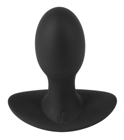 ANOS Vibro-Analplug in Schwarz – Rückansicht mit ovalem Plugkörper und breiter geschwungener Basis