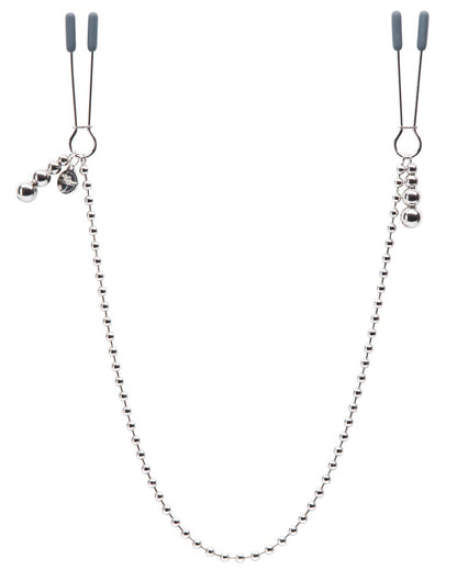 Nippelklemmenkette mit Verbindungskette und Kugeldetails in kompletter Ansicht
