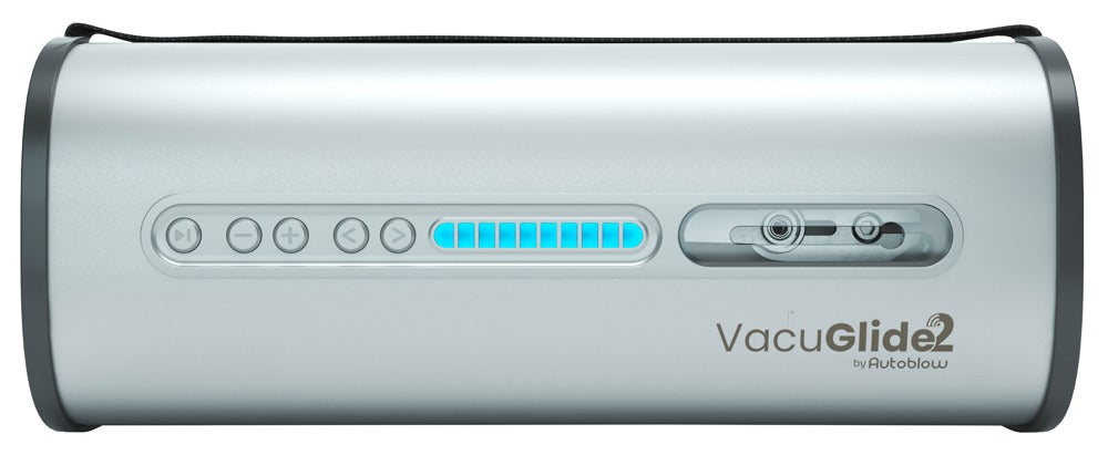 Autoblow VacuGlide 2 Masturbator Seitenansicht mit LED Anzeige