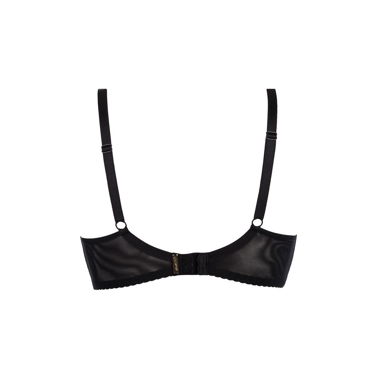 Axami V-7541 Farida Push-up-BH in Schwarz-Beige – Rückansicht mit verstellbaren Trägern und Hakenverschluss