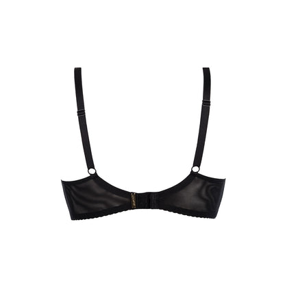 Axami V-7541 Farida Push-up-BH in Schwarz-Beige – Rückansicht mit verstellbaren Trägern und Hakenverschluss