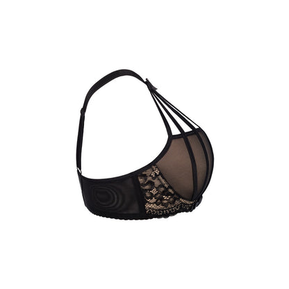 Axami V-7541 Farida Push-up-BH in Schwarz-Beige – Seitenansicht mit gepolstertem Cup und seitlicher BH-Konstruktion