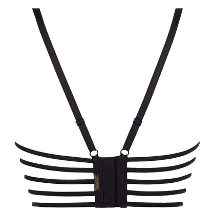 Axami V-7761 Bustier in Schwarz – Freisteller der Rückseite mit verstellbaren Trägern und Hakenverschluss