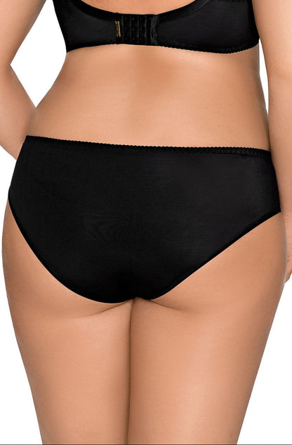 Axami V-8463PS Plus Size Panty in Pink und Schwarz in detaillierter Rückansicht am Model