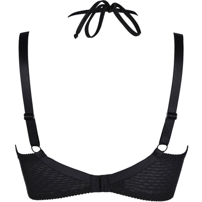 Axami V-8671PS schwarzer Plus-Size Bügel-BH in Rückansicht mit breiten verstellbaren Trägern und Hakenverschluss