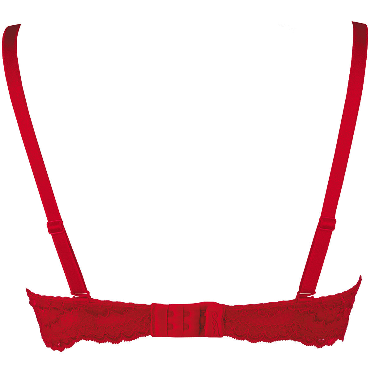Axami V-9531 Summer Love roter Push-up-BH in Rückansicht mit schmalen Trägern und Rückenverschluss
