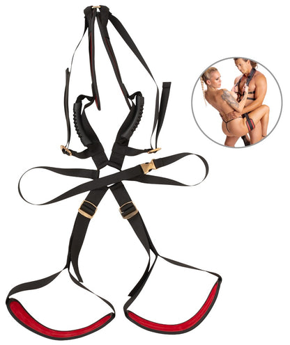 Produktansicht des Bad Kitty Body Swing Deluxe mit Schulterpolstern, Beinpolstern und Haltegriffen