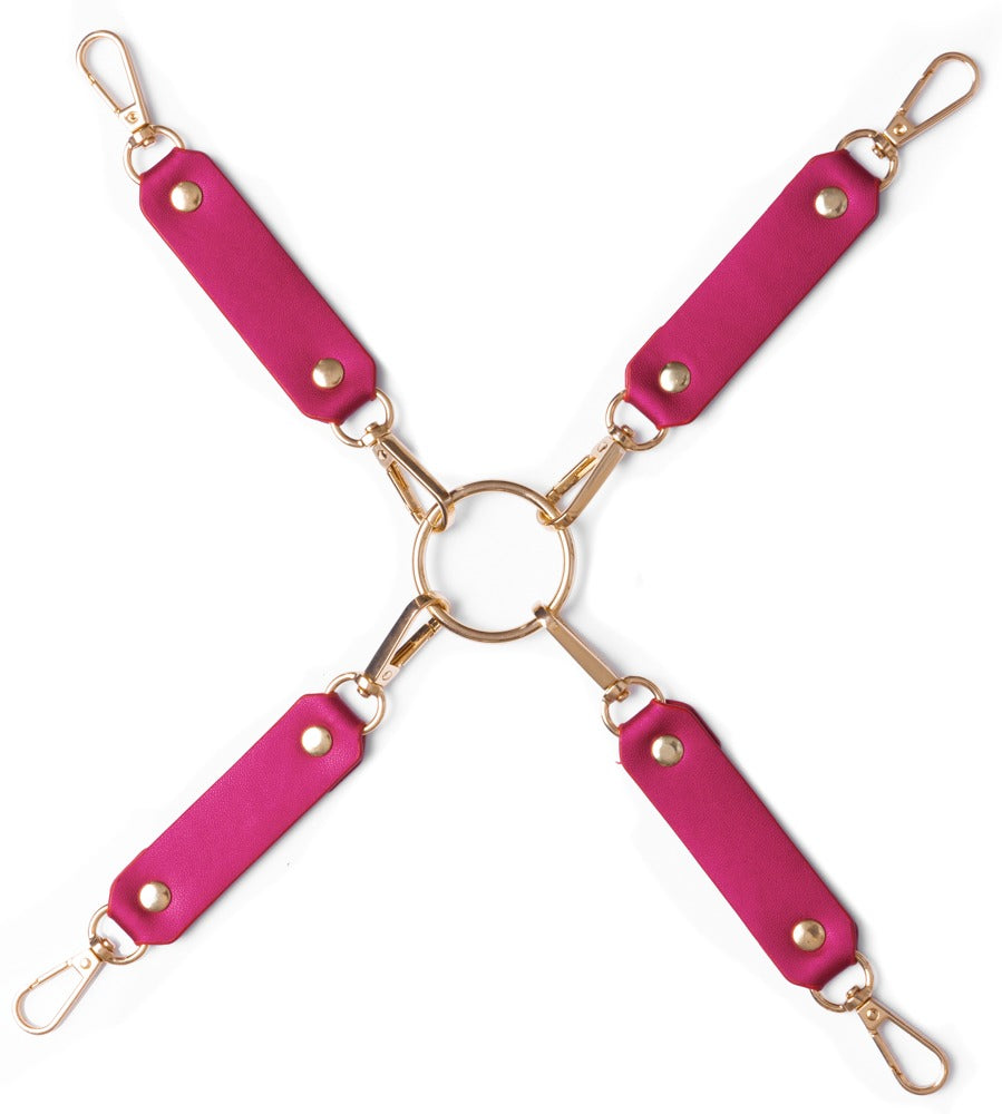 Pinkfarbene Hogtie-Fessel aus dem Bad Kitty Bondage-Set 6-teilig