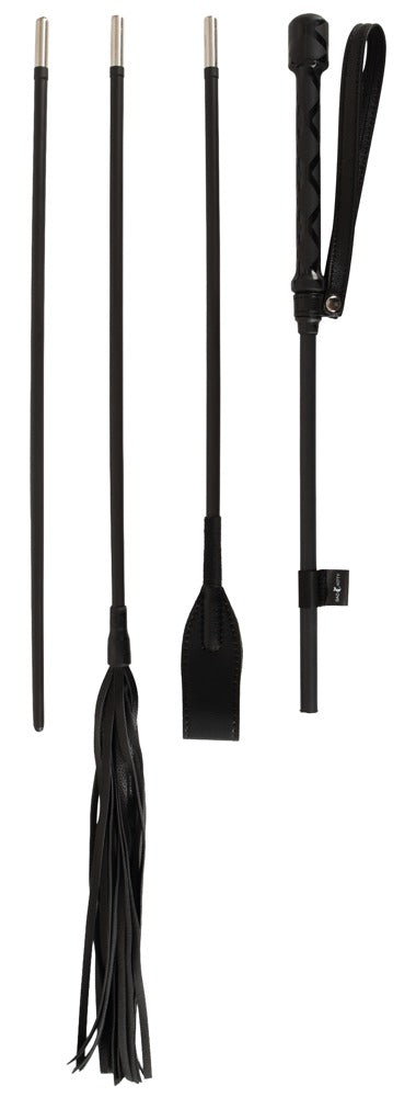 Einzelansicht von Flogger, Gerte und Rohrstock aus dem Bad Kitty Crop Set