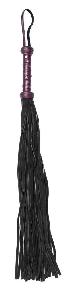 Bad Kitty Flogger Deep Red aus Veloursleder in der Produktansicht