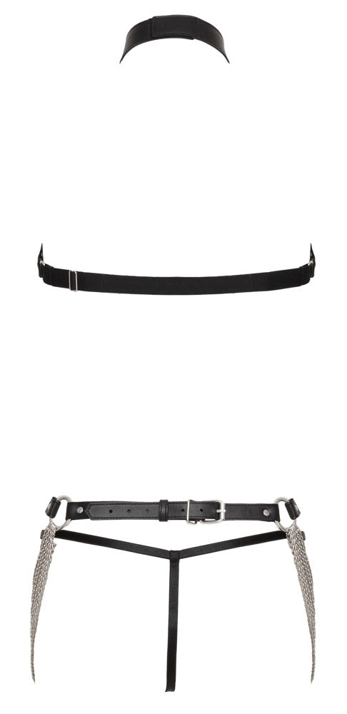 Rückansicht des Brust- und Hüft-Harnesses mit String freigestellt
