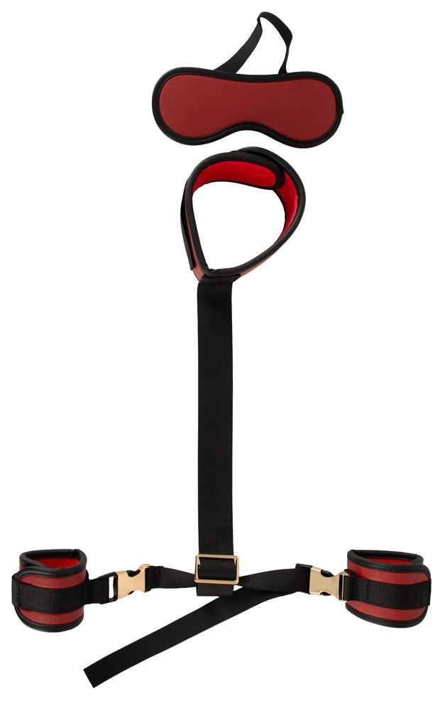 Bad Kitty Neck to Wrist Bondage Set mit Augenmaske in der Vorderansicht