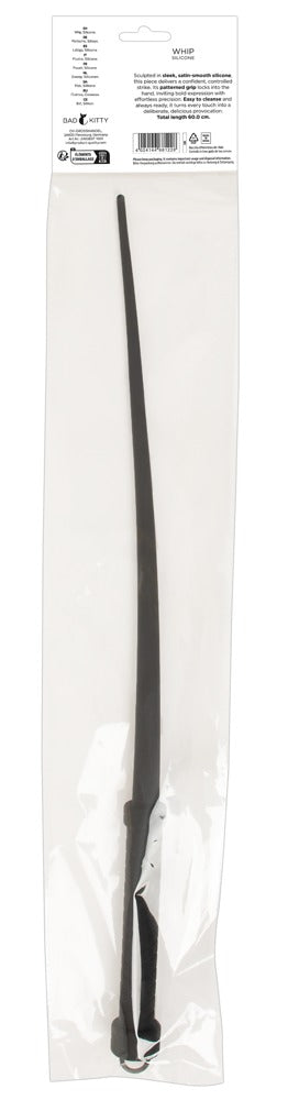 Rückseite der Produktverpackung der Bad Kitty Singletail Silikon-Peitsche