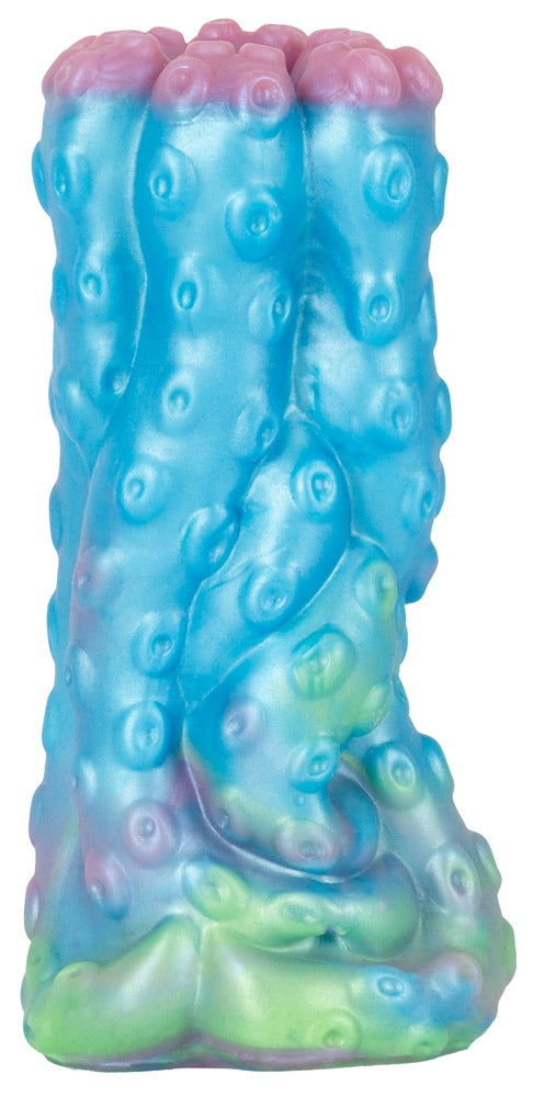 Beasty Cocks Cecaelia Stroker in Frontansicht mit blau-grünem Tentakel-Design und enger Öffnung
