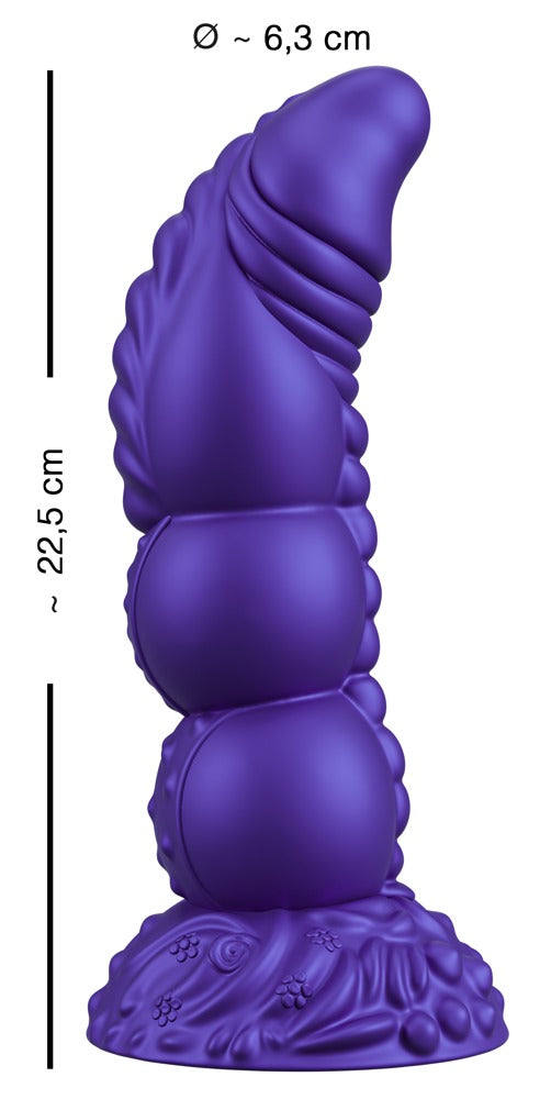Maßgrafik des Beasty Cocks Demon of Desire mit Gesamtlänge und maximalem Durchmesser