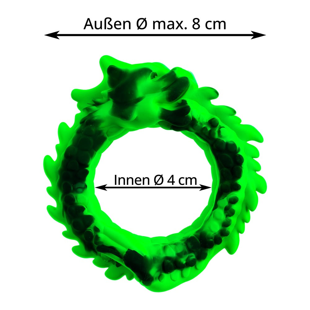 Maßgrafik des Beasty Cocks Dragon Loop mit Außen- und Innendurchmesser