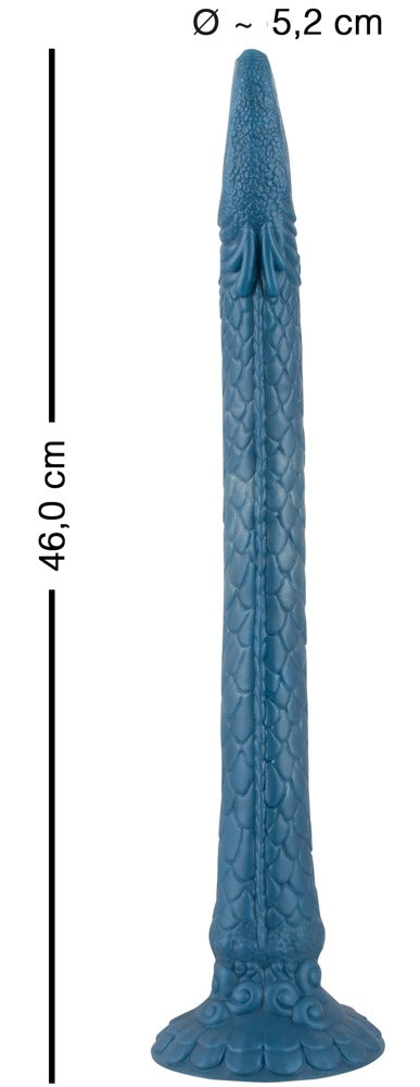 Maßgrafik des Beasty Cocks Eel of Ecstasy mit Gesamtlänge und maximalem Durchmesser
