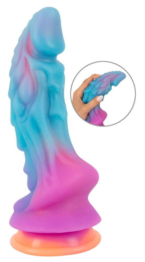 Beasty Cocks Mystic Dragon mit bunter Glitzeroptik, Drachen-Struktur und Detaildarstellung des Glow-in-the-Dark-Effekts