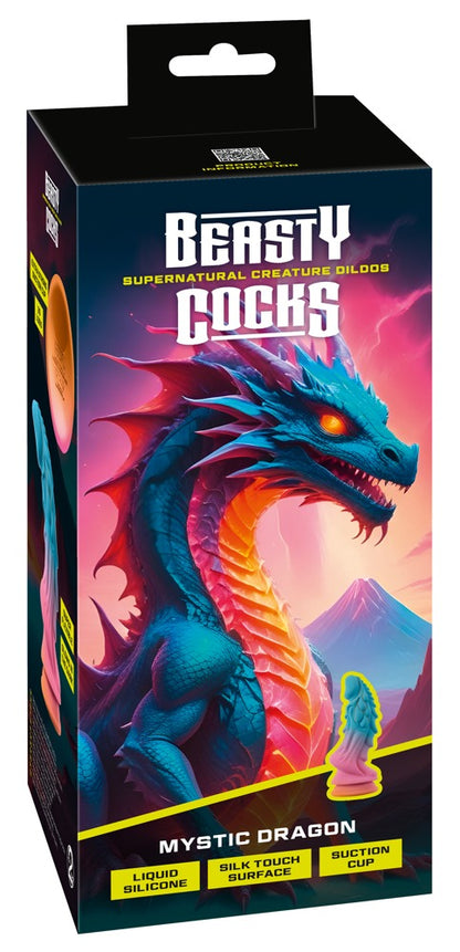 Beasty Cocks Mystic Dragon in der Wendeverpackung mit farbigem Drachen-Kreaturenmotiv
