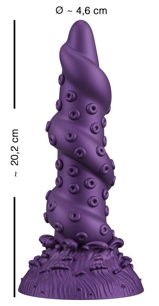 Maßgrafik des Beasty Cocks Octopus Prime mit Gesamtlänge und maximalem Durchmesser