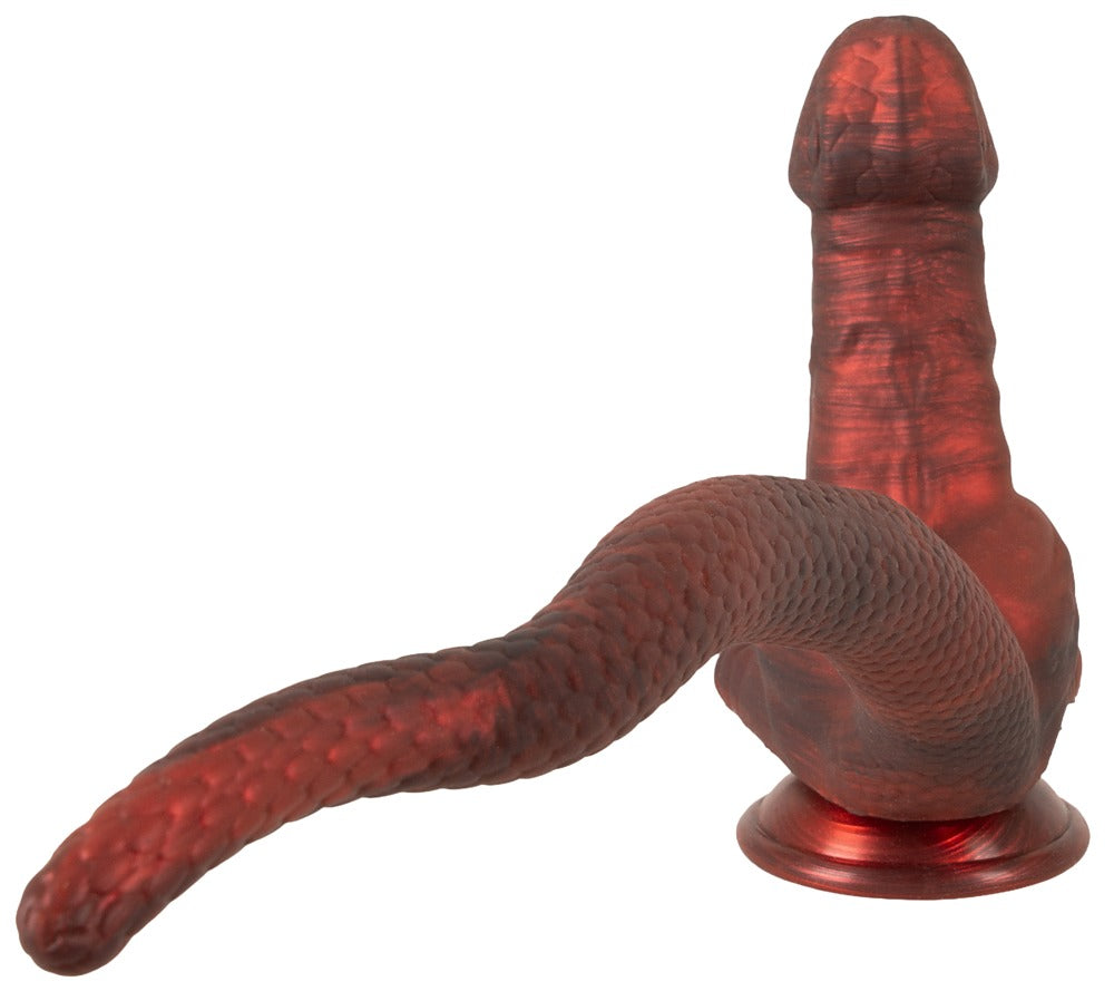 Beasty Cocks Panthera Double aus schräger Perspektive mit markantem Plug und langem flexiblem Schwanz