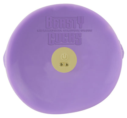 Unterseite des violetten Saugfußes am Beasty Cocks Passionate Plant Fantasy-Dildo