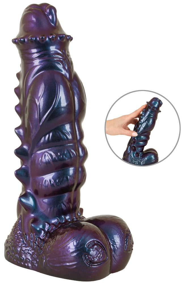 Beasty Cocks Tech-Zilla Bang Fantasy-Dildo mit reptilienartiger Struktur und Detaildarstellung der Oberfläche