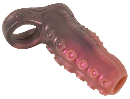 Beasty Cocks Tentacle Sleeve liegend mit offener Eichelzone und integriertem dehnbarem Hodenring
