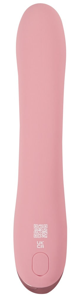 beau cœur AVENOR G-Spot Rabbit Vibrator in Altrosa – rückseitige Produktansicht mit geschwungener Form und seitlichem Stimulationsarm