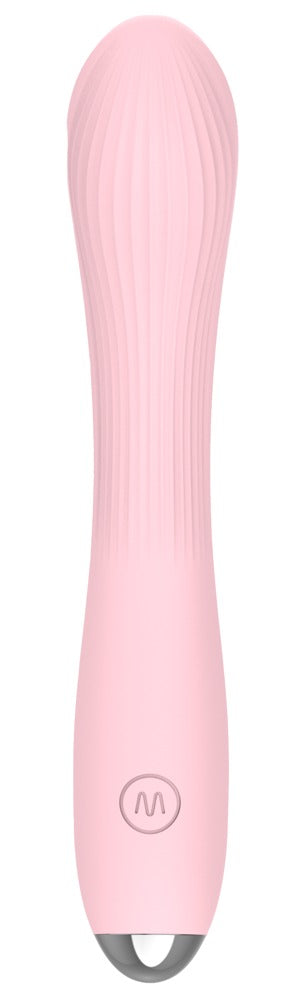 beau cœur KIREYA Curved Vibrator in Rosa – frontale Produktansicht mit schlanker, geschwungener Form