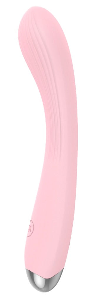 beau cœur KIREYA Curved Vibrator in Rosa – Seitenansicht mit deutlich sichtbarer gebogener Form