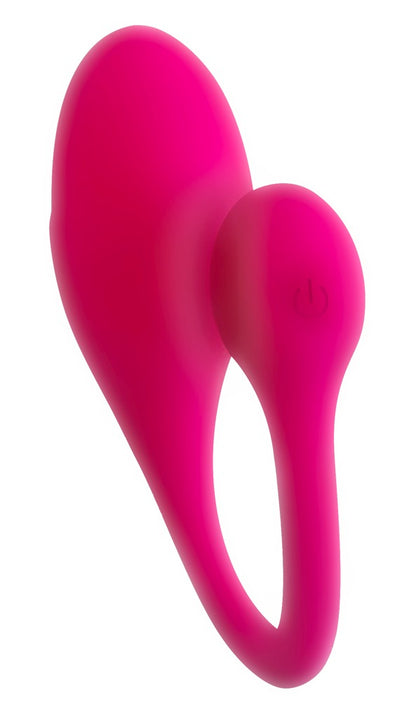 beau cœur KORAL Vibro-Liebeskugel in Pink – Seitenansicht mit tropfenförmigem Körper und großer flexibler Rückholschlaufe