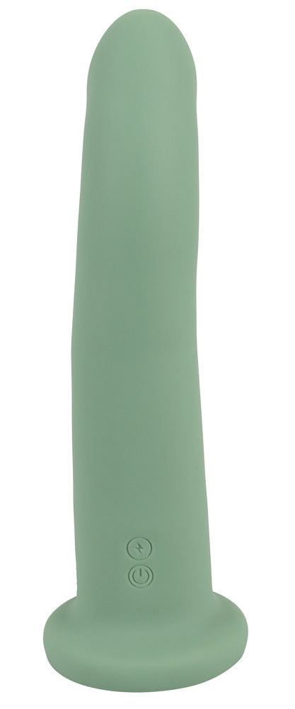 beau cœur LUVIO Rabbit Vibrator in Grün – Rückansicht mit schlankem Schaft und breitem Saugfuß