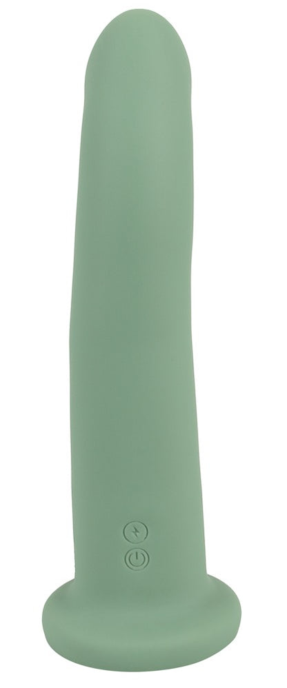 beau cœur LUVIO Rabbit Vibrator in Grün – Rückansicht mit schlankem Schaft und breitem Saugfuß