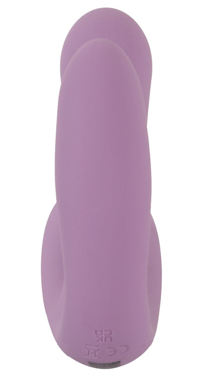 beau cœur MIREVA Triple Vibrator in Lila – Seitenansicht mit geschwungener Form und drei Stimulationsarmen