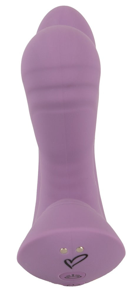 beau cœur MIREVA Triple Vibrator in Lila – Unteransicht mit strukturiertem Stimulationsbereich und verbreiterter Basis