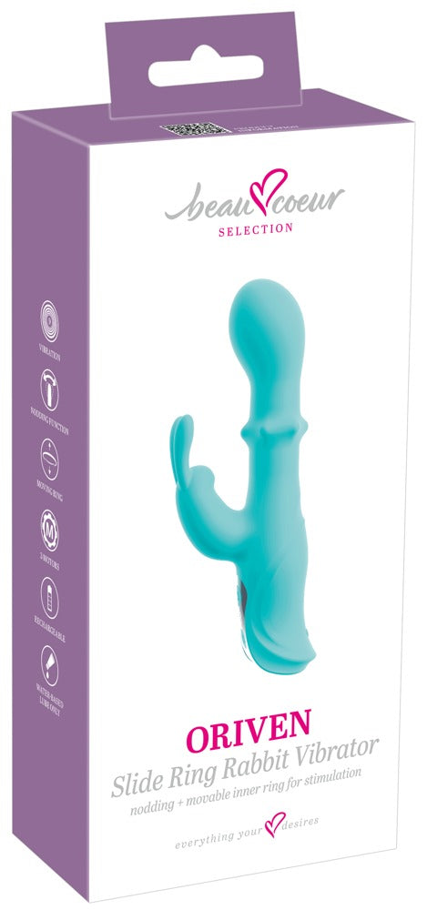 beau coeur ORIVEN 3-Motoren Rabbitvibrator in Türkis in der Originalverpackung