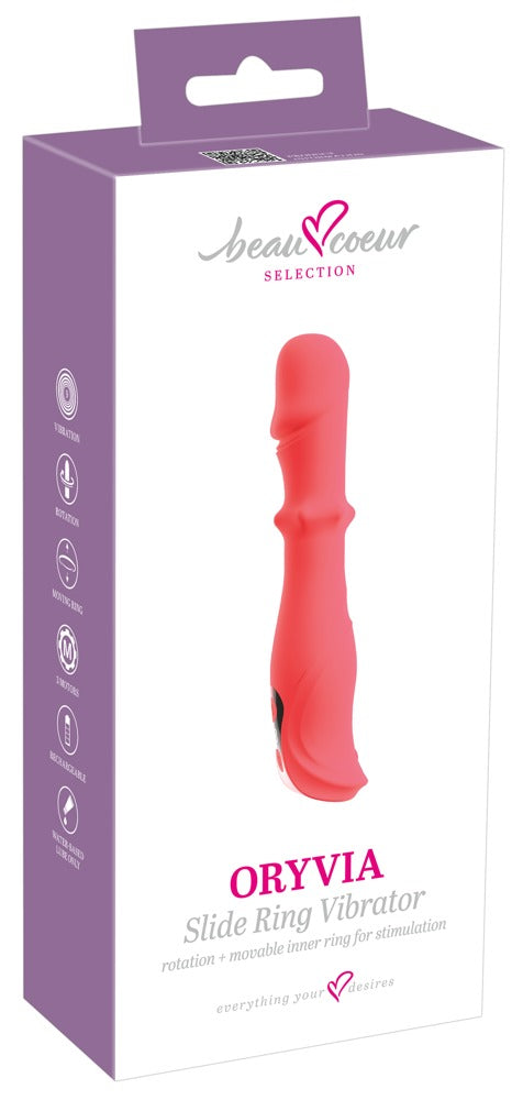 beau coeur ORYVIA 3-Motoren Vibrator in Pink mit Rotation und Slide Ring in der Originalverpackung