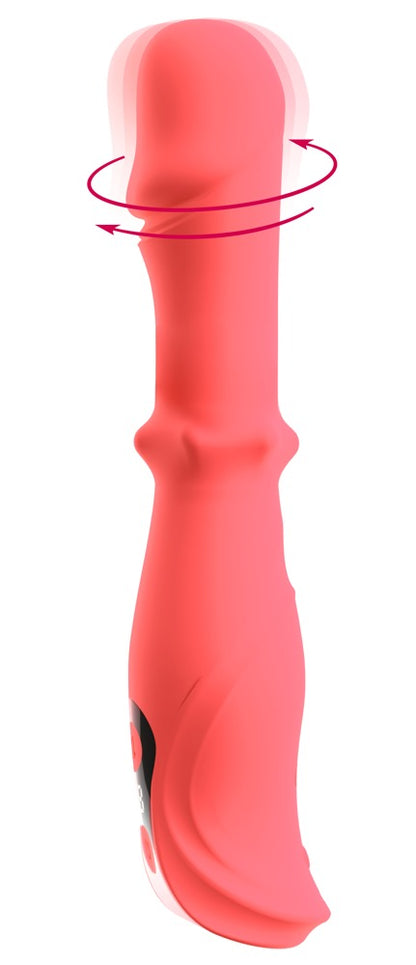 beau coeur ORYVIA Vibrator in schräger Perspektivansicht mit ergonomisch geformtem Schaft und Slide-Ring-Bereich