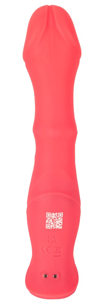 beau coeur ORYVIA Vibrator in Seitenansicht mit rotierendem Kopf und integriertem Slide Ring im Schaft