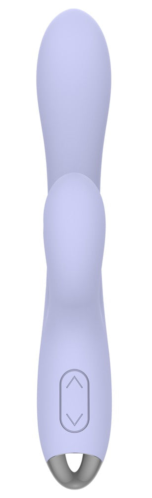 beau cœur RIVANO Curved Rabbit Vibrator in Lila – frontale Produktansicht mit gebogenem Schaft und zusätzlichem Stimulationsarm