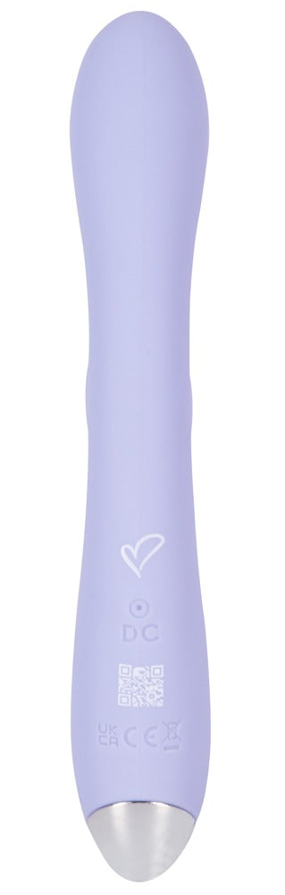 beau cœur RIVANO Curved Rabbit Vibrator in Lila – rückseitige Produktansicht mit schlanker geschwungener Form