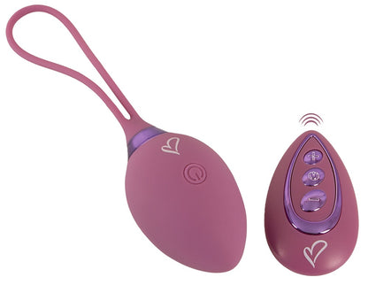 beau coeur ROVANA RC Love Ball in Lila in Hauptansicht mit Vibro-Liebeskugel, Rückholschlaufe und separater Fernbedienung
