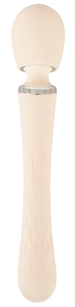 beau cœur TAVIRO Big Wand Massager in Creme – rückseitige Produktansicht mit rundem Massagekopf und schlankem Griff