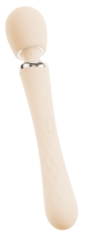 beau cœur TAVIRO Big Wand Massager in Creme – schräge Produktansicht mit rundem Massagekopf und ergonomisch geformtem Griff